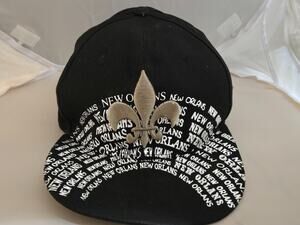 New Orleans Saints cap by Mazaj Black Adjustable snapback Cap Hat